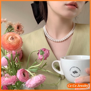 Cocojewelry ใหม่ สร้อยคอโซ่ ประดับมุกน้ําจืด หรูหรา สไตล์เรโทร 2022