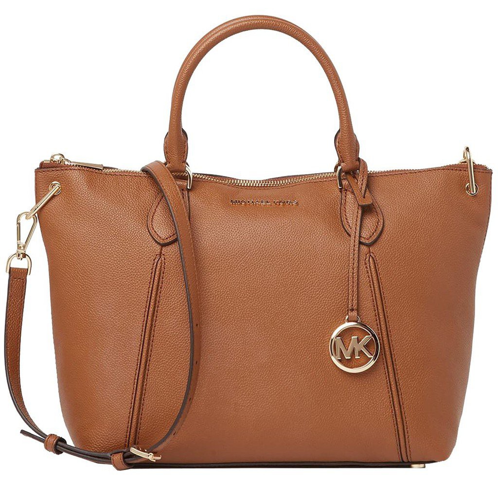 Michael Kors Sierra Large Leather Satchel Bag in Luggage OIkL Shopee