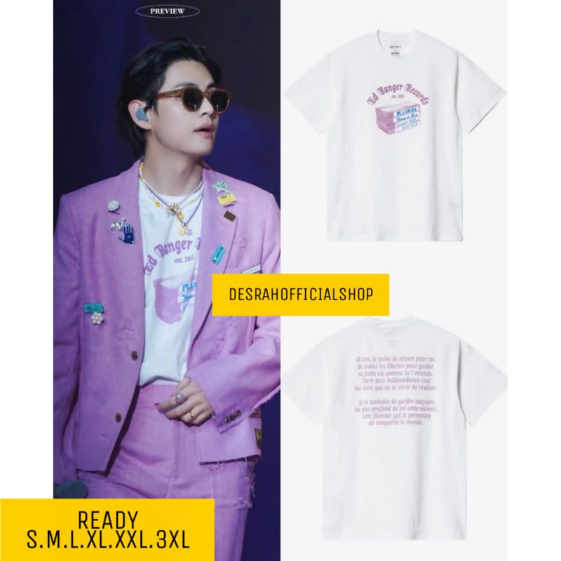 คอลูกเรือเสื้อยืดคอกลมเสื้อยืด พิมพ์ลาย Kim taehyung Ed Really record prind bts PTD สําหรับผู้ชายผ้า