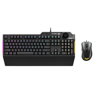 ASUS TUF Gaming K1 RGB keyboard with five-zone RGB, dedicated volume knob and spill-resistance, plus TUF Gaming M3 optic