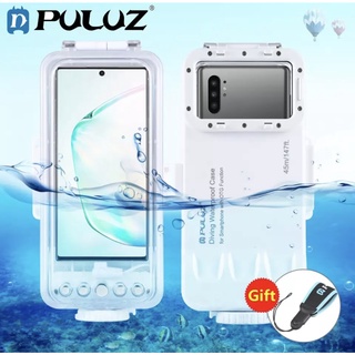 ของแท้100% เคสกันน้ำ PULUZ 45M ดำน้ำถ่ายภาพใต้น้ำสำหรับ Galaxy/ Huawei/ Xiaomi android OTG