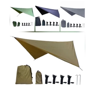ฟลายชีท​ เดินป่า​ ฟลายชีทกางบนเปล​ สายbushcraft
