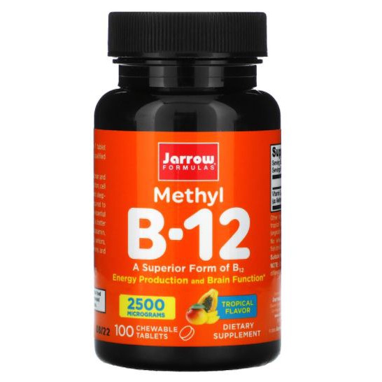 Jarrow Formulas, Methyl B-12, Tropical , 2,500 mcg [100 Chewable Tablets ] Jarrow B12 1000, puritan's Pride vitamin B12,