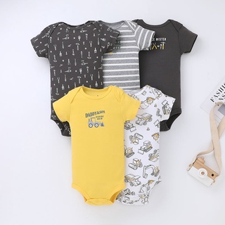 5 ชิ้น บอดี้สูทเด็ก ชุดรอมเปอร์เด็กผู้ชาย แขนสั้น เสื้อผ้าเด็กแรกเกิด ชุดเด็กอ่อน 6- 24 เดือนสําหรับเด็กผู้หญิงเด็กผู้ชาย