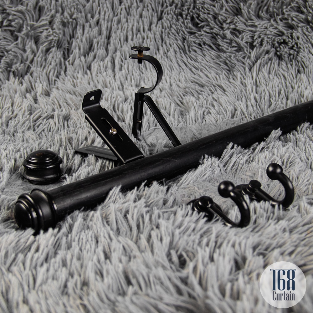 อุปกรณ์ ตกแต่งบ้าน ราวผ้าม่าน ราวม่าน (หัวกระดุม) สีดำ รางขนาด26มิลลิเมตร สามารถติดตั้งได้เอง ราคาถูก