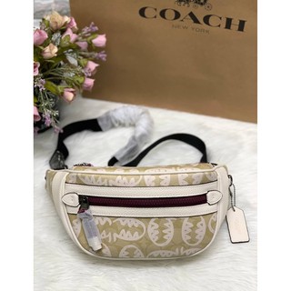 (แท้ 💯%‼) COACH 1507 BELT BAG IN SIGNATURE WITH REXY