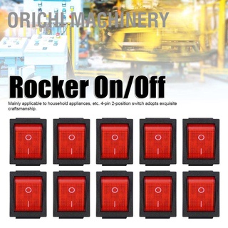 Orichi Machinery สวิทช์โยกเปิด / ปิด 4`Pin Kcd4 ทนความร้อน 10 ชิ้นสําหรับใช้ในครัวเรือน