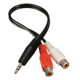 3.5mm 1/2 Stereo Male Mini Plug to 2 Female RCA Jack Adapter Audio Y Cable