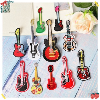 ♚ แผ่นแพทช์เหล็ก ลาย Lets Rock N Roll สีสันสดใส สําหรับกีตาร์ ♚ แผ่นแพทช์รีดติดเสื้อ DIY 1 ชิ้น