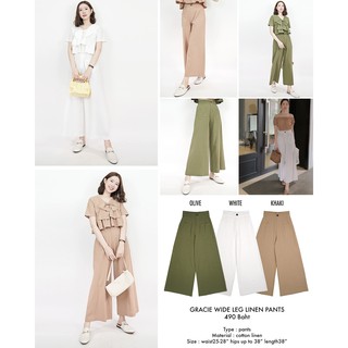 SLYQ 💖 GRACIE WIDE LEG LINEN PANTS กางเกงขายาวผ้าลินิน