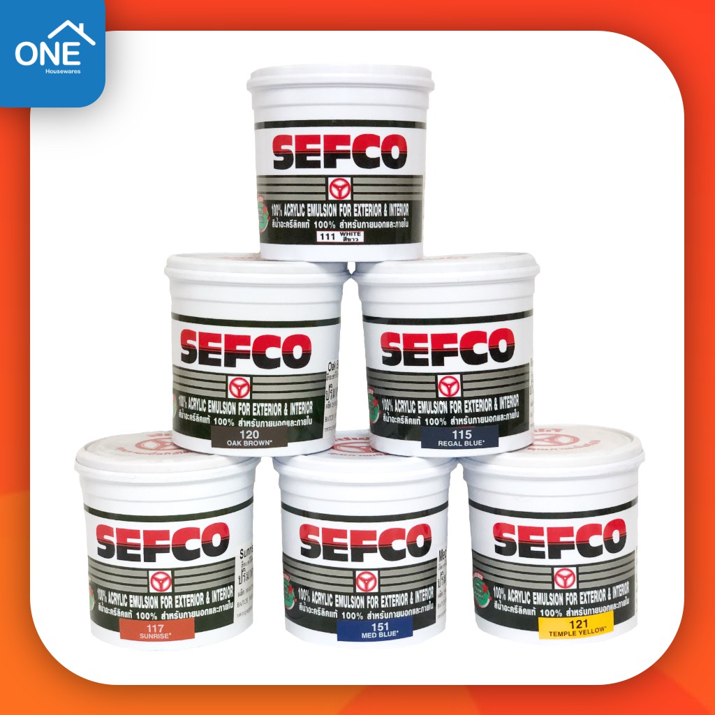 เซฟโก้ Sefco แม่สีน้ำเซฟโก้ สีทาบ้าน สีขาว 111 ขนาด 9 ลิตร สีน้ำอะคริลิคทาภายใน สีน้ำทาภายใน สีน้ำทาภายนอก