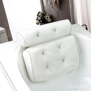 【บลูไดมอนด์】Bath Pillow Cushioned Bath Tub Spa Pillow Bathtub Head Rest Pillow With Suction Cups For Neck