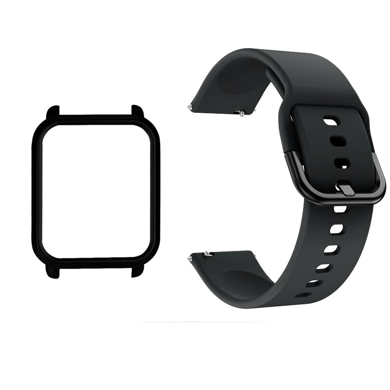 สาย + เคส สําหรับ Huami Amazfit Bip U Pro / GTS 2e MIni / GTS 2mni / Amazfit GTS สายนาฬิกา ซิลิโคน + เคส TPU