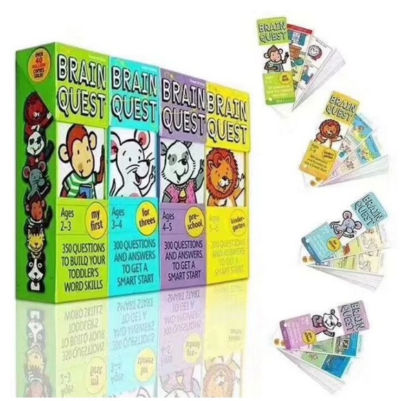 (ใช้โค้ดรับcoinคืน10%ได้)  *มีขายแยกกล่อง*  สื่อการสอนถามตอบภาษาอังกฤษ Brain Quest สำหรับเด็กเล็ก (2-6 ขวบ)  4 กล่อง 8 เล่ม **ขายดีสุดๆๆ**