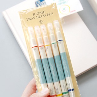 2 Way Deco Pen ปากกาเมจิกสองหัว 5 ด้าม