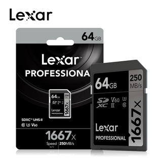 Lexar Original 1667x 250MB/s Flash Memory sd cards 128GB high speed V60 64GB 256GB