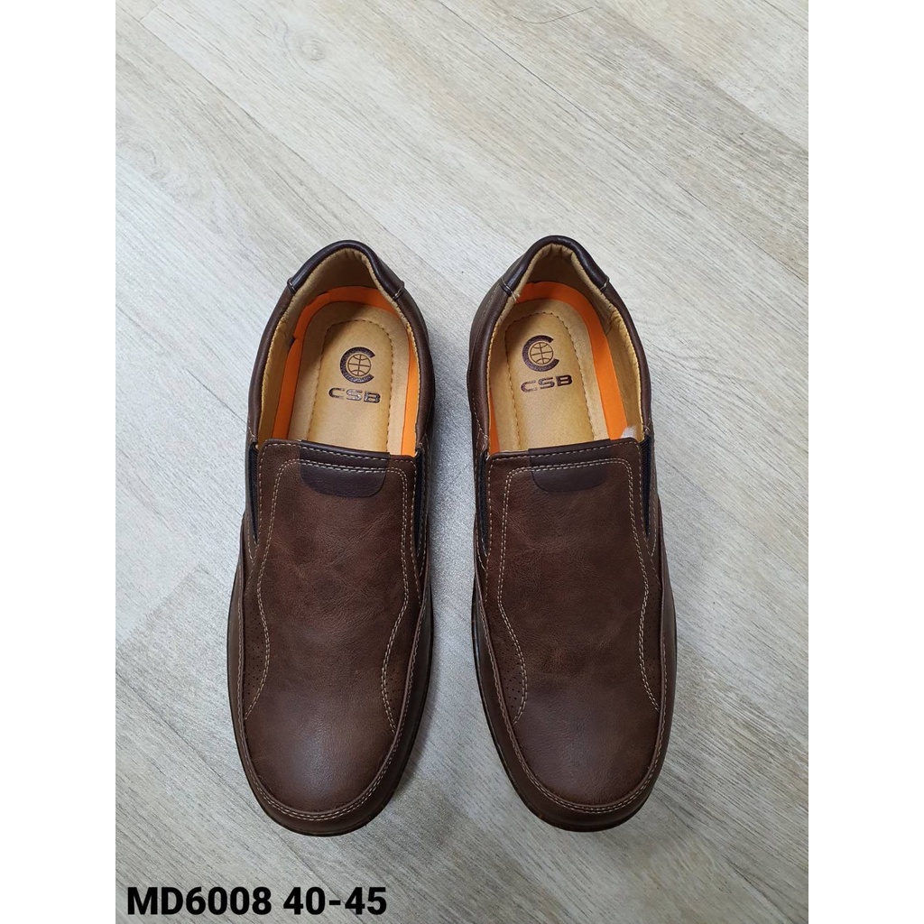 MD6008รองเท้าหนังลำลองผู้ชายมี2สีดำน้ำตาลเหมาะกับคนมีหน้าเท้า