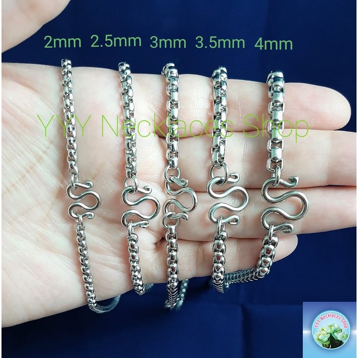 สร้อยคอสแตนเลสแท้ สินค้าไทย ลายบล็อค สร้อยคอห้อยพระ ผู้ชาย ผู้หญิง เด็ก ไม่ลอก ไม่ดำ SL08.168