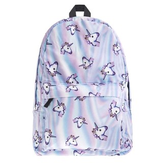 กระเป๋าเป้ พิมพ์ลายยูนิคอร์น สีหวาน Backpack with Unicorn printing