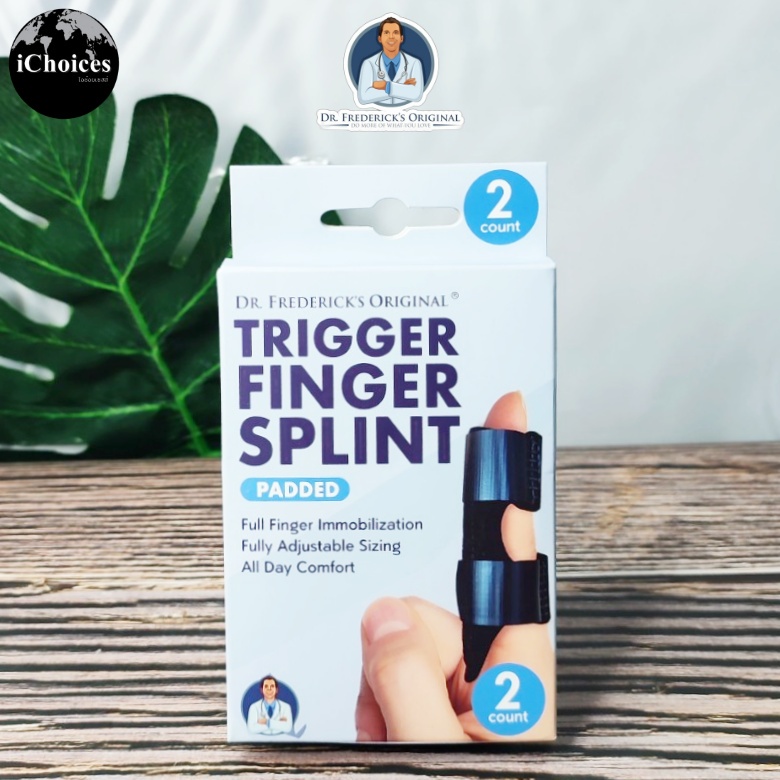[Dr.Frederick's Original] Trigger Finger Splint Padded 2 Count เฝือกนิ้วมือ ที่ดามนิ้วมือ ที่ดามนิ้วล็อก