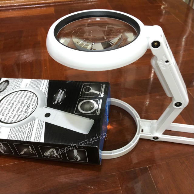 โคมไฟ แว่นขยายตั้งโต๊ะ & ด้ามจับได้  2in1 ใส่ถ่าน&เสียบไฟUSBได้รุ่น FS90RC