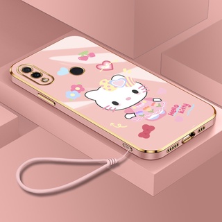 เคสโทรศัพท์มือถือ ทรงสี่เหลี่ยม ลายแมวคิตตี้น่ารัก สําหรับ Xiaomi Redmi Note 7 Pro Note 7S Note 8 Pro Note 8T Note 9S Note 9 Pro Max 4G Note 9T 5G