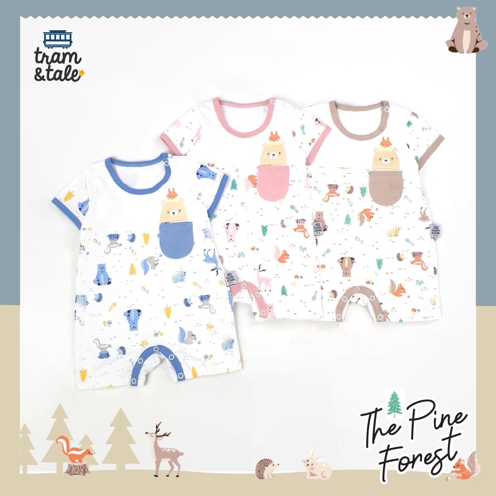 ชุดหมี รอมเปอร์เด็ก Romper Tram & Tale 0m, 3m, 6m - The Pine Forest
