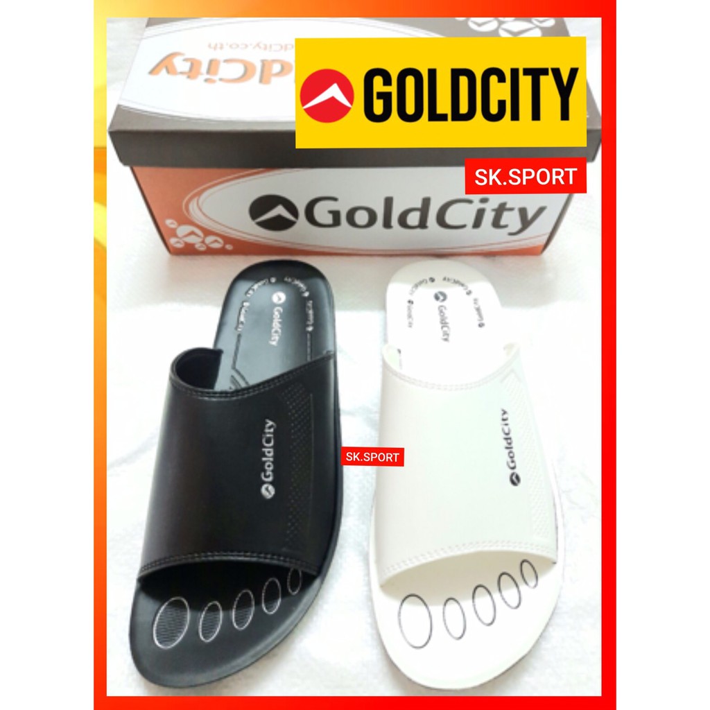 รองเท้าแตะผู้ชาย สวม โกลซิตี้ Goldcity G237 38-43 ดำ ขาว