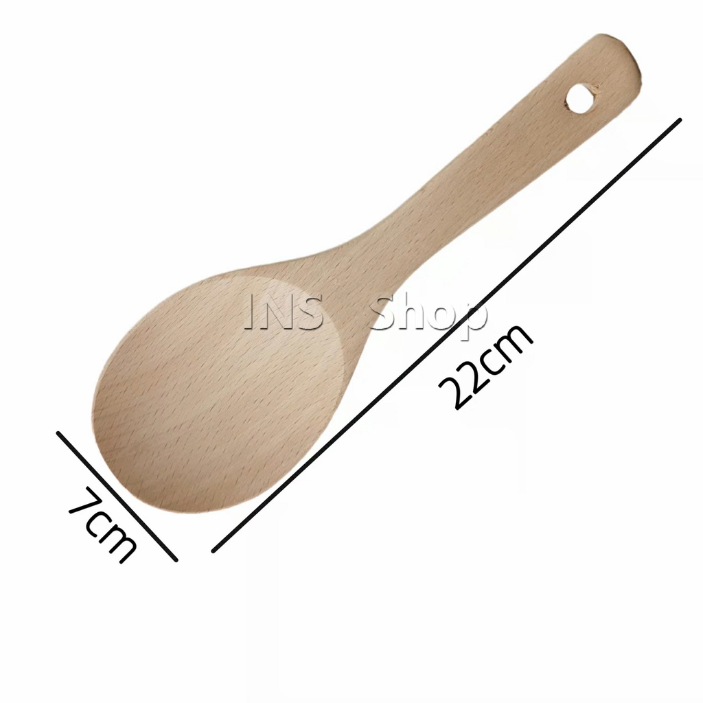 ไม้พายทำอาหาร ทำจากไม้จริง จับถนัดมือ shovel spoon - รูปที่ 6