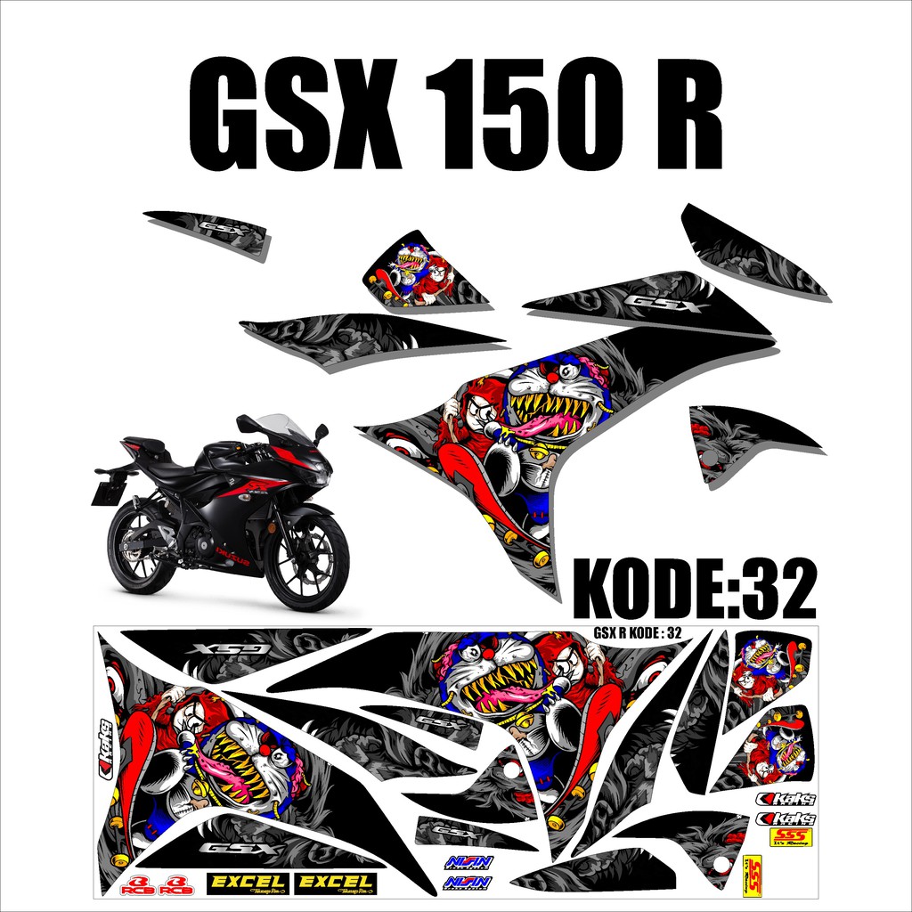 GSX 150 R - GSX R Variation Striping สติกเกอร์การออกแบบ LS-32
