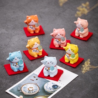 แมวกวัก แมวนำโชค Manekineko เซ็ท 7 ตัว