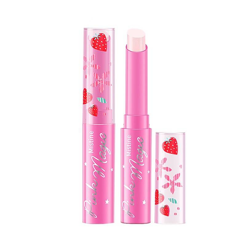 Mistine Pink Magic Lip Plus Vitamin E Strawberry :: มิสทิน พิงค์ เมจิก ลิป พลัส วิตามินอี สตรอเบอร์รี่ 1.7g.*ของแท้*