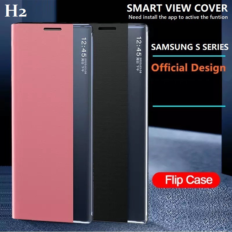 H2 Smart View Window Flip Cover เคสโทรศัพท์สําหรับ Galaxy S25 S24 S23 S22 S21 Ultra / S25 S24 S23 S2