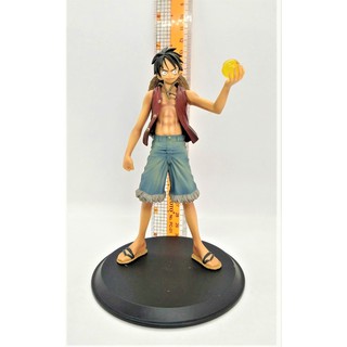 [ มือสอง งานแท้ ญี่ปุ่น ] Luffy ถือลูกแก้วดราก้อนบอล ขนาดสินค้า 10"- 11"  ฐานดำ วันพีช Pirate Onepiece Banpresto