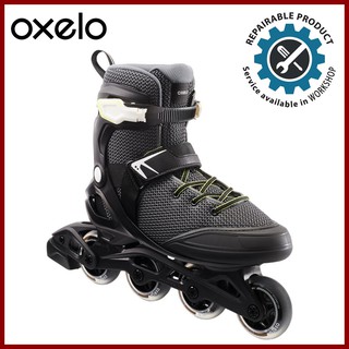 OXELO Roller skates รองเท้าสเก็ต โรลเลอร์สเก็ต รองเท้าอินไลน์สเก็ต รุ่น FIT100 (สีดำ/เทา)