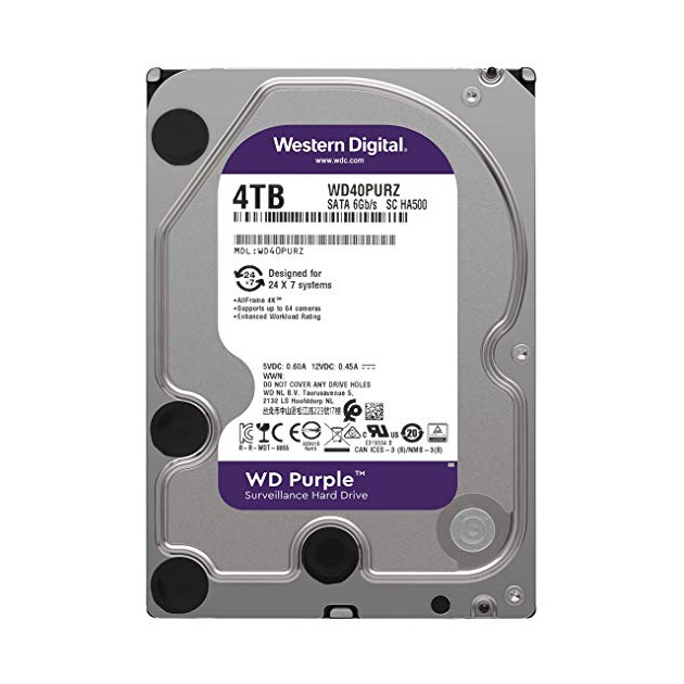 🔥LAST ITEM🔥 WD HDD 4 TB ของแท้ 100% WD PURPLE 5400RPM SATA3 ของแท้ 100% รุ่น WD40PURZ