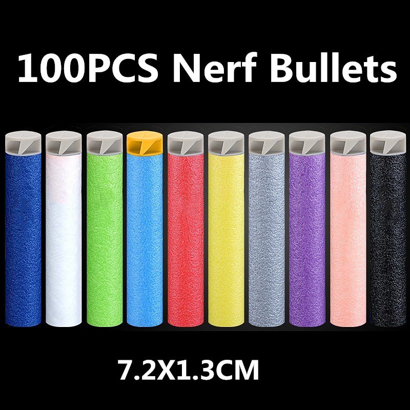 Nerf Bullets 100PCS 7.2cm Nerf Gun Bullet Refill Darts for Nerf Accessories Tactical EVA Soft Spiral Bullet Hollow HeadS
