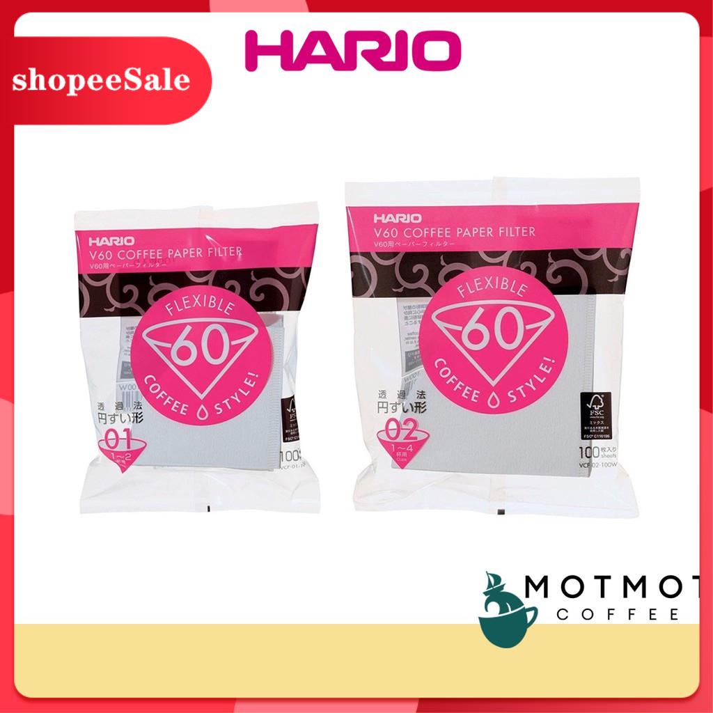 [กรอกโค้ด 86ZJX3 ลด250บ.] HARIO V60 Paper Filter Size 01 02 (White) | กระดาษกรองกาแฟ ดริป ฮาริโอะกาแ