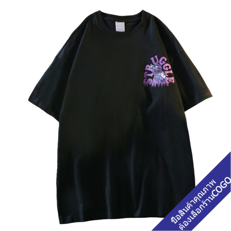 เสื้อคู่รักชายหญิงน่ารัก oversize เสื้อผ้าวัยรุ่นแฟชั่นเกาหลี เสื้อโอเวอร์ไซต์แขนสั้นสีขาว แนวสตรีทลายวินเทจ ฮิปฮอป XXL - รูปที่ 5