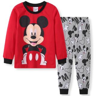 ชุดนอนเด็กผ้าฝ้ายลายการ์ตูน micky minnie 2 y - 7 y/90 ซม. - 130 ซม. 1 ชุด