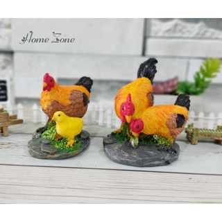 ตุ๊กตาเรซิ่นไก่ครอบครัว น่ารักยกทีม (2 ชิ้น)