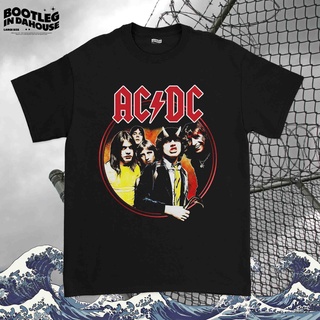 เสื้อยืดผ้าฝ้าย เสื้อเชิ้ต Acdc Highway To Hell Band