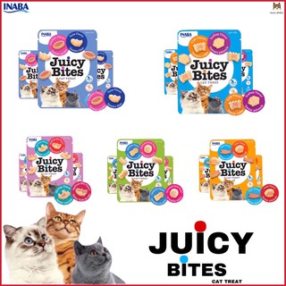 Juicy bites ขนมแมว เม็ดเนื้อนิ่ม เหมาะสำหรับแมวอายุ 1 ปีขึ้นไปคละรสชาติ 5 รส ขนาด 11.3 กรัม