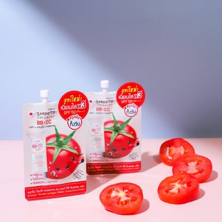 💥พร้อมส่ง | ถูก | ของแท้💯(ยกกล่อง6ซอง) Smooto Tomato Collagen BB &amp; CC Cream สมูทโตะ โทเมโท่ คอลลาเจน บีบี แอนด์ ซีซี ครี