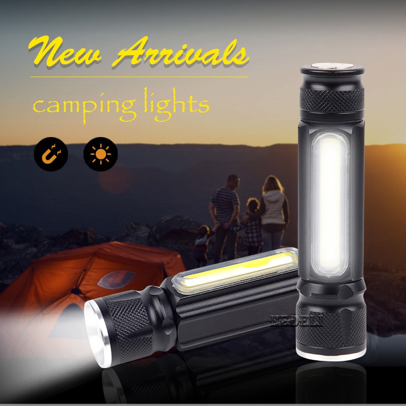 (+Promotion) ไฟฉายและอุปกรณ์ชาร์จไฟ USB Rechargeable LED flashlights CREE XML T6 COB ไฟสำหรับงานช่าง Magnetic LED Zoom Lamp ราคาถูก ไฟฉาย ไฟฉาย แรง สูง ไฟฉาย คาด หัว ไฟฉาย led