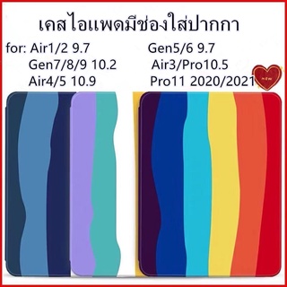 case For ไอแพด มีช่องใส่ปากกา Gen7/8/9 10.2 Air4/5 10.9 air3 Pro 10.5 Gen 5/6 9.7 2017 / 2018 ฝาหลัง TPUหลังใสขุ่น