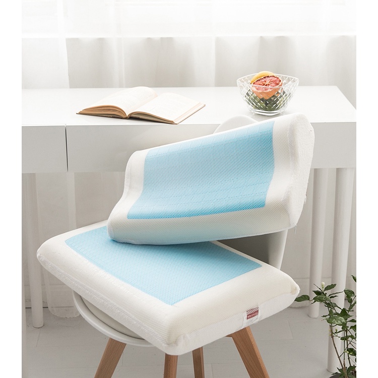 หมอนเจลเย็น ทรง tempsoft FN หมอน Memory Foam หมอนเมมโมรี่โฟม หมอนสุขภาพ แก้อาการนอนไม่หลับ A001268