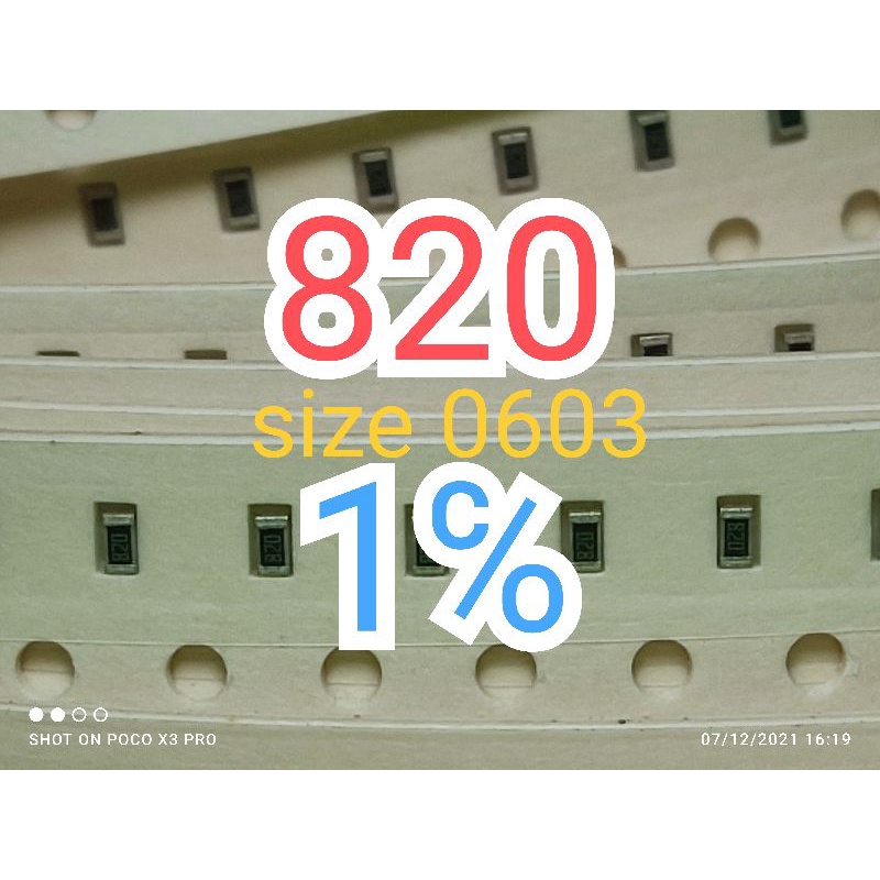 10 ชิ้น ตัวต้านทานชิป smd 820 ขนาด 0603 82 โอห์ม 82ohm
