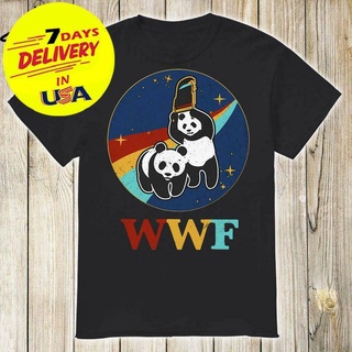 คุณภาพดีตลกทีเรโทร WWF แพนด้าหมีมวยปล้ําเสื้อตลกมาใหม่วินเทจ designe เสื้อยืด 1g0