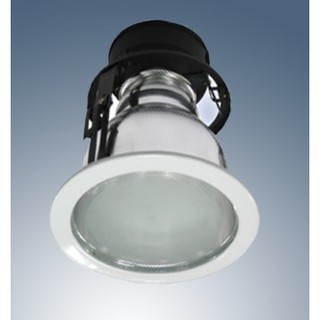 ดาวน์ไลท์ Downlight OD.175mm. E27 เงินเงา/ขาว Glass Cover